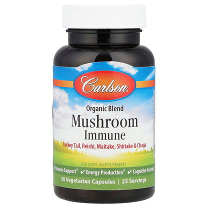 Carlson, Organic Blend Mushroom Immune, 50 Vegetarian Capsules