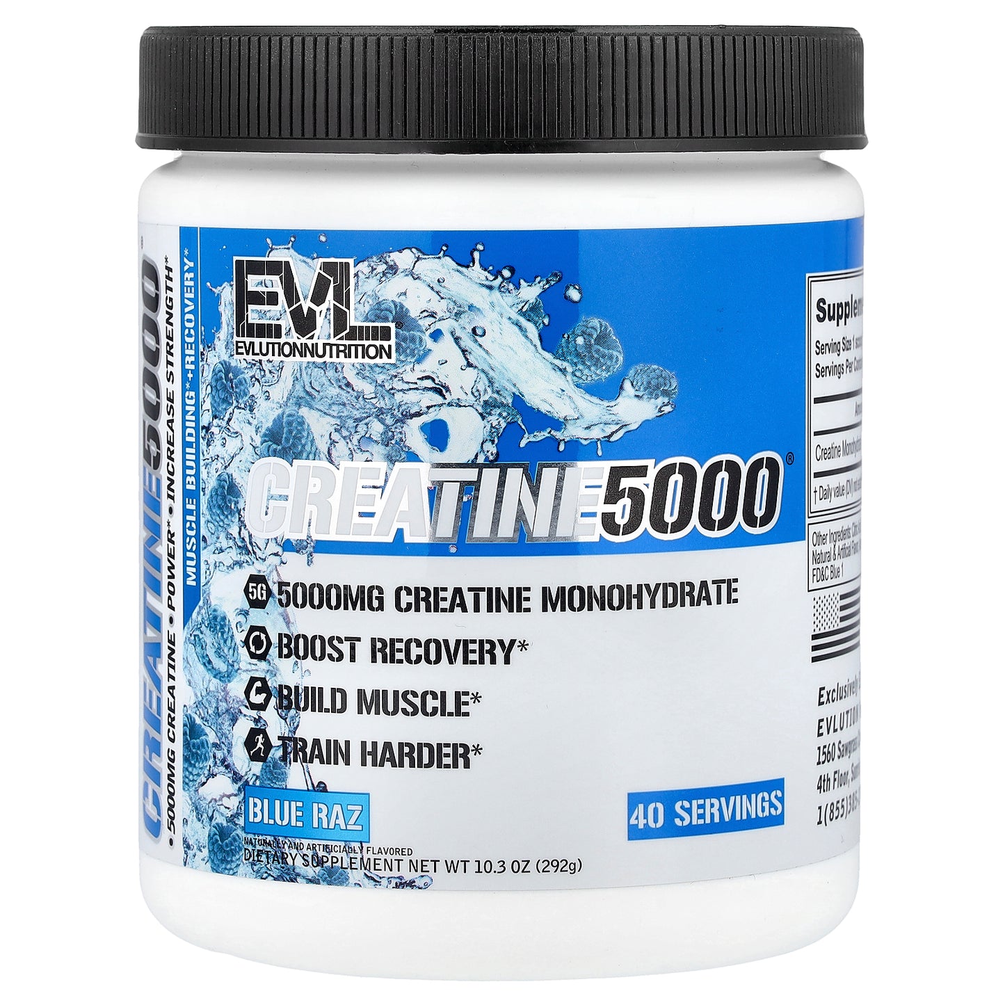EVLution Nutrition, Creatine 5000®, Blue Raz, 10.3 oz (292 g)