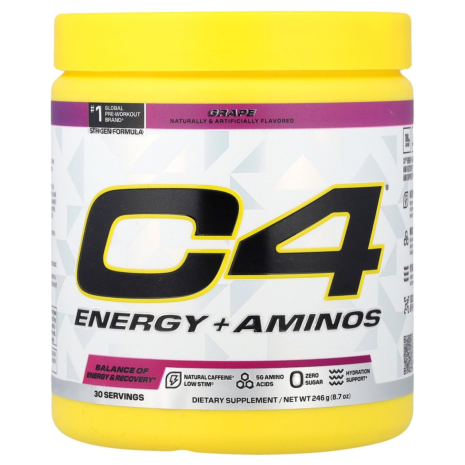 C4 / Cellucor, C4® Energy + Aminos, Grape, 8.7 oz (246 g)