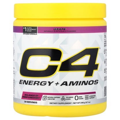 C4 / Cellucor, C4® Energy + Aminos, Grape, 8.7 oz (246 g)