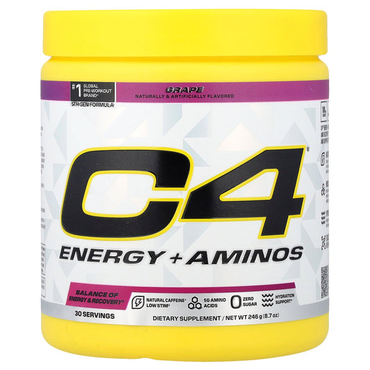 C4 / Cellucor, C4® Energy + Aminos, Grape, 8.7 oz (246 g)