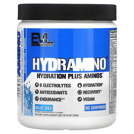 EVLution Nutrition, HydrAmino, Blue Raz, 8 oz (228 g)