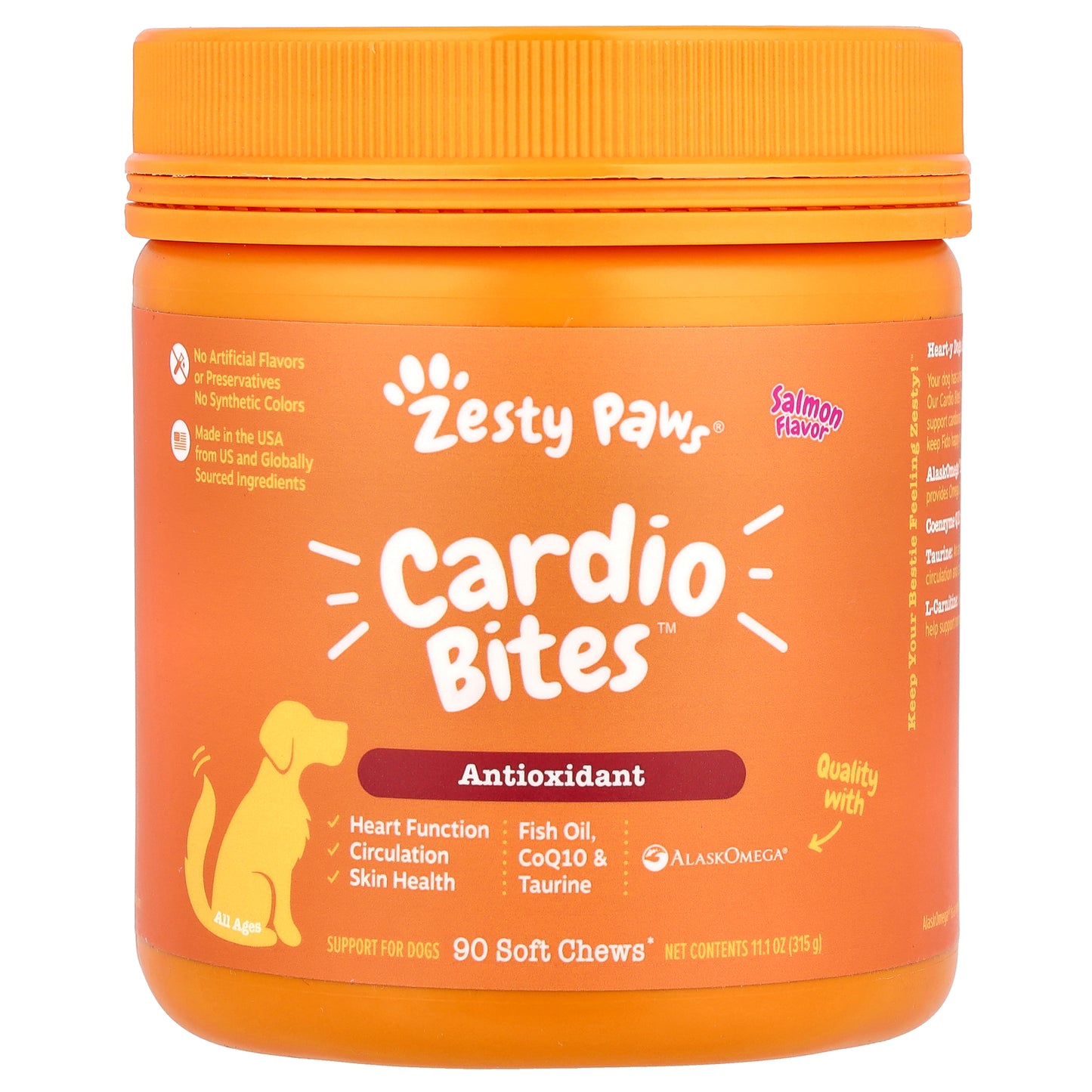 Zesty Paws, Cardio Bites™, For Dogs, All Ages, Salmon, 90 Soft Chew, 11.1 oz (315 g)