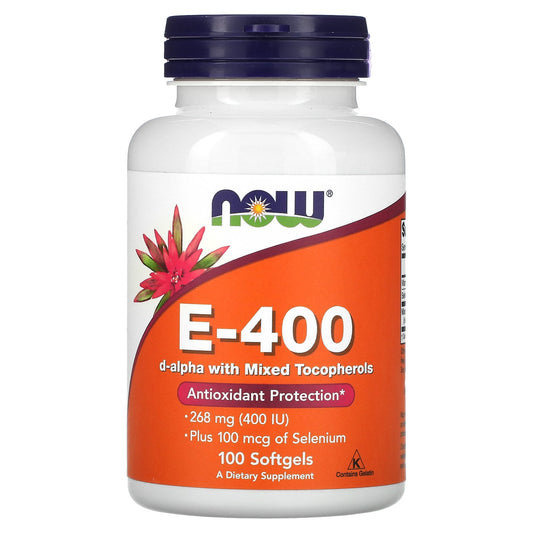 NOW Foods, E-400 D-Alpha with Mixed Tocopherols, 100 Softgels