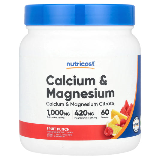 Nutricost, Calcium & Magnesium, Fruit Punch, 21.6 oz (606 g)