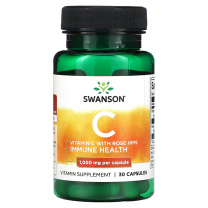 Swanson, Vitamin C with Rose Hips, 30 Capsules