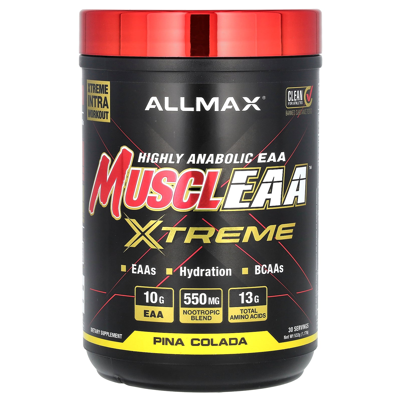 ALLMAX, MUSCLEAA™ Xtreme, Pina Colada, 1.17 lb (532 g)