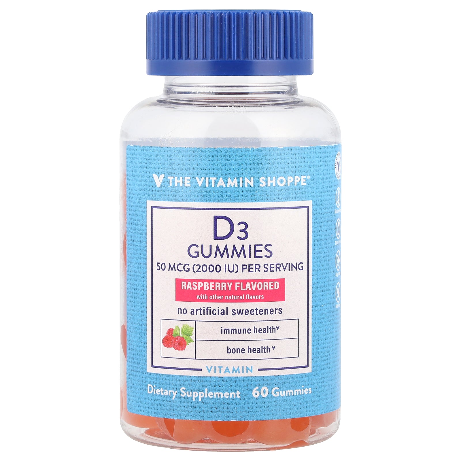 The Vitamin Shoppe, Vitamin D3 Gummies, Raspberry, 60 Gummies (25 mcg per Gummy)