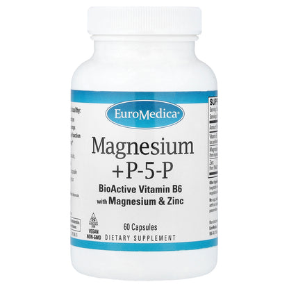 EuroMedica, Magnesium + P5P, 60 Capsules