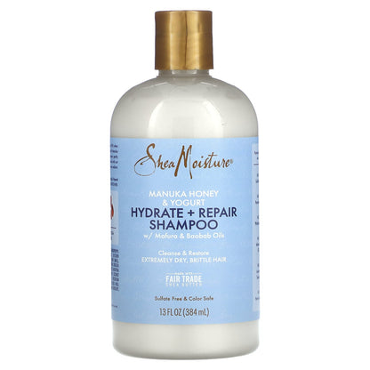 SheaMoisture, Manuka Honey & Yogurt, Hydrate + Repair Shampoo with Mafura & Baobab Oils, 13 fl oz (384 ml)