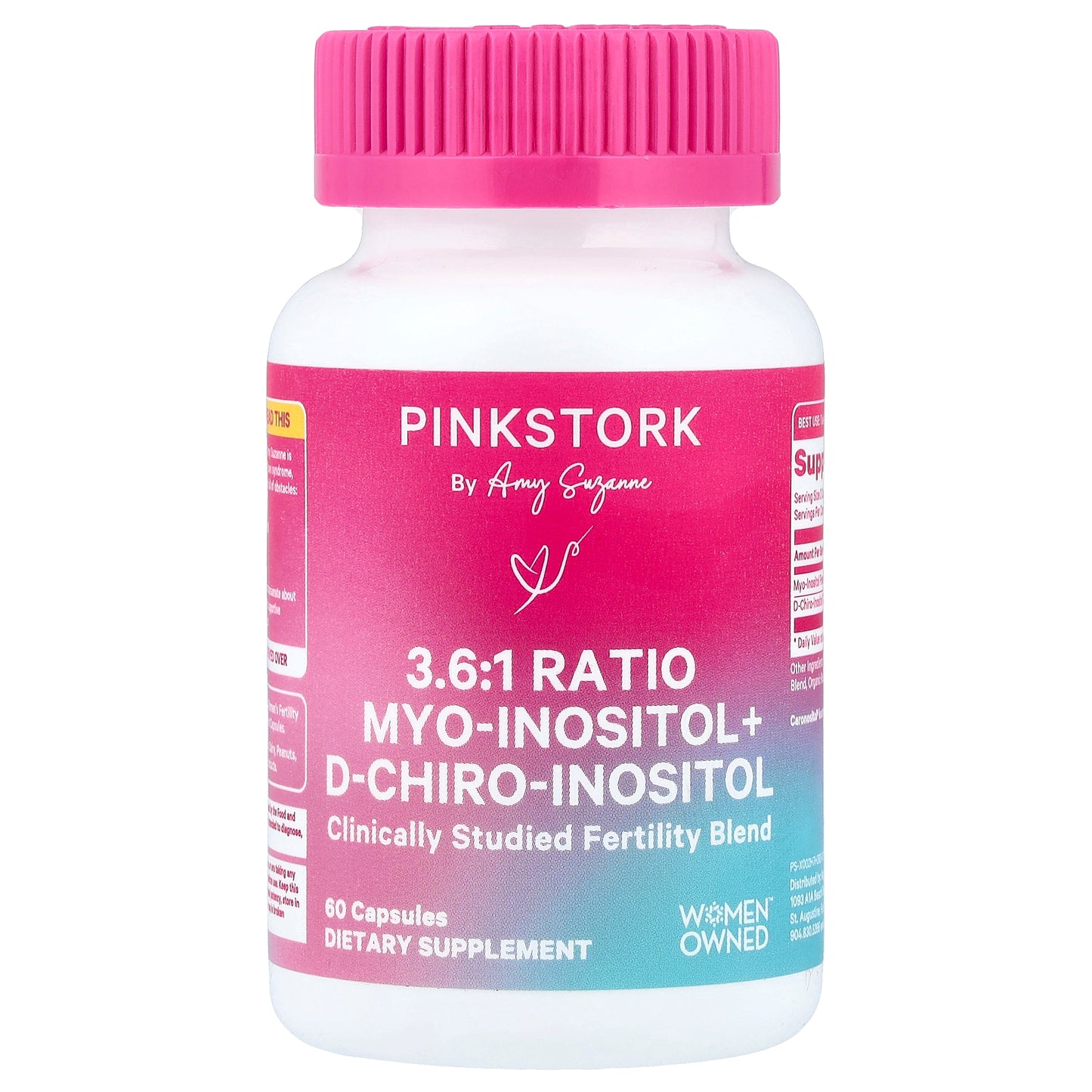 Pink Stork, 3.6:1 Ratio Myo-Inositol + D-Chiro-Inositol, 60 Capsules