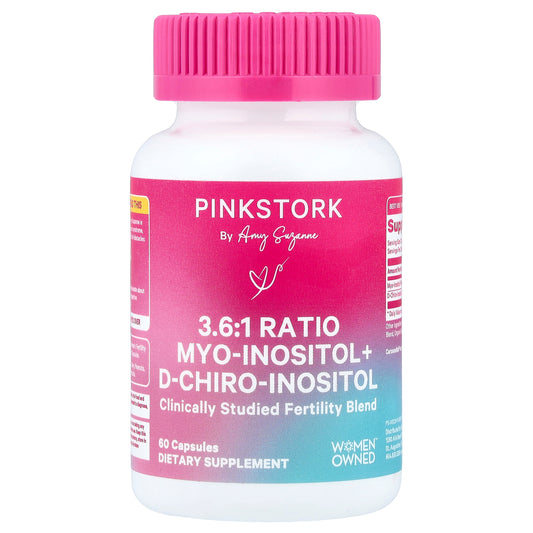 Pink Stork, 3.6:1 Ratio Myo-Inositol + D-Chiro-Inositol, 60 Capsules