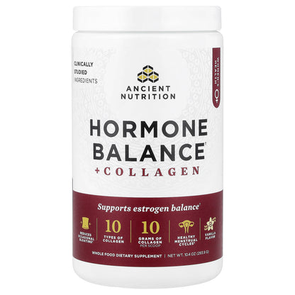 Ancient Nutrition, Hormone Balance + Collagen, Vanilla, 10.4 oz (293.9 g)