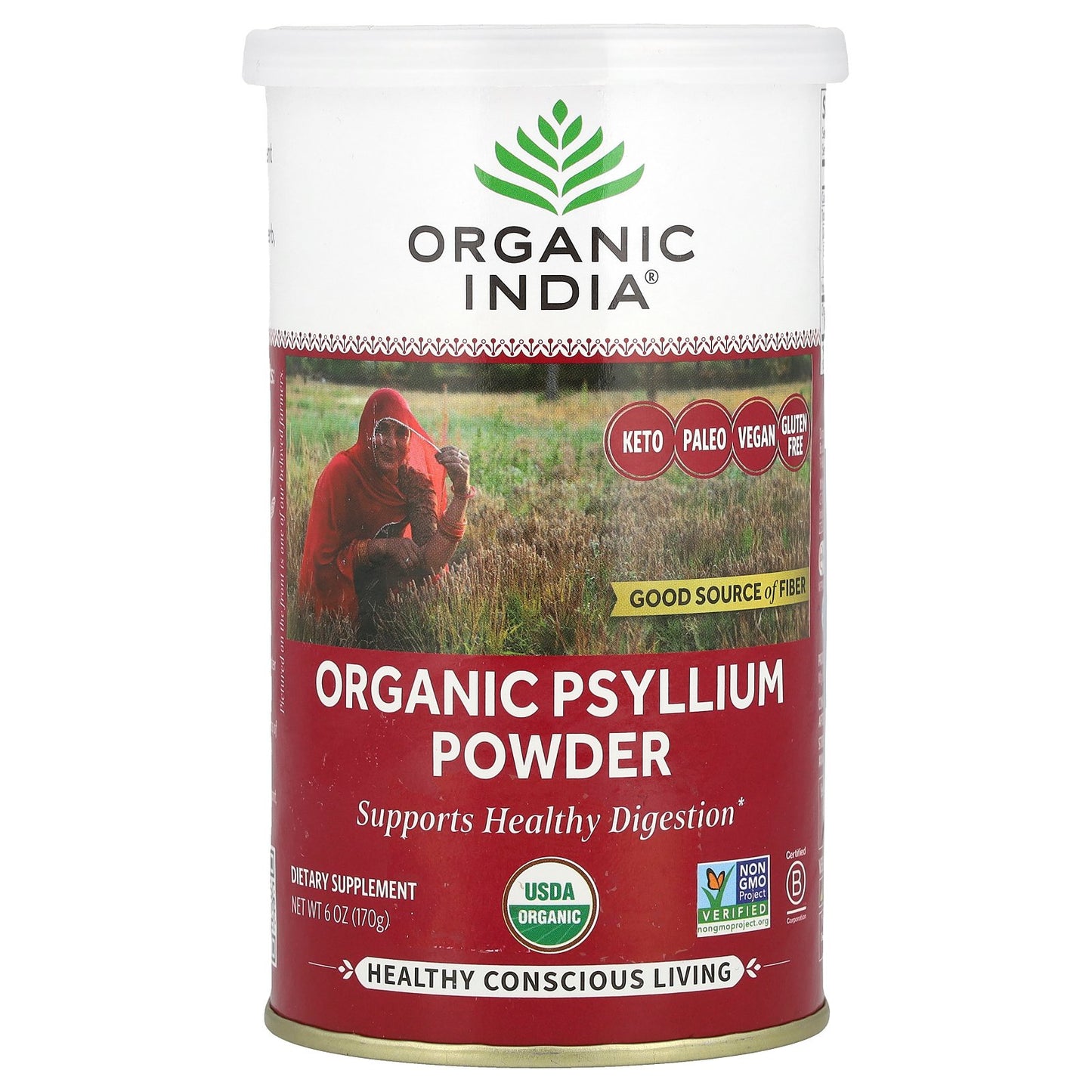Organic India, Organic Psyllium Powder, 6 oz (170 g)