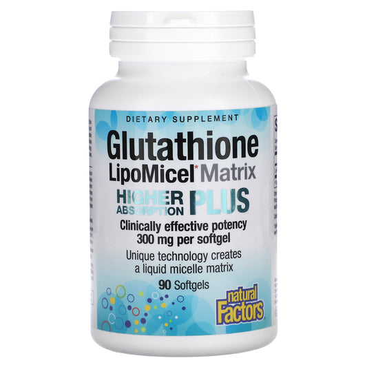 Natural Factors, Glutathione LipoMicel Matrix, 300 mg, 90 Softgels