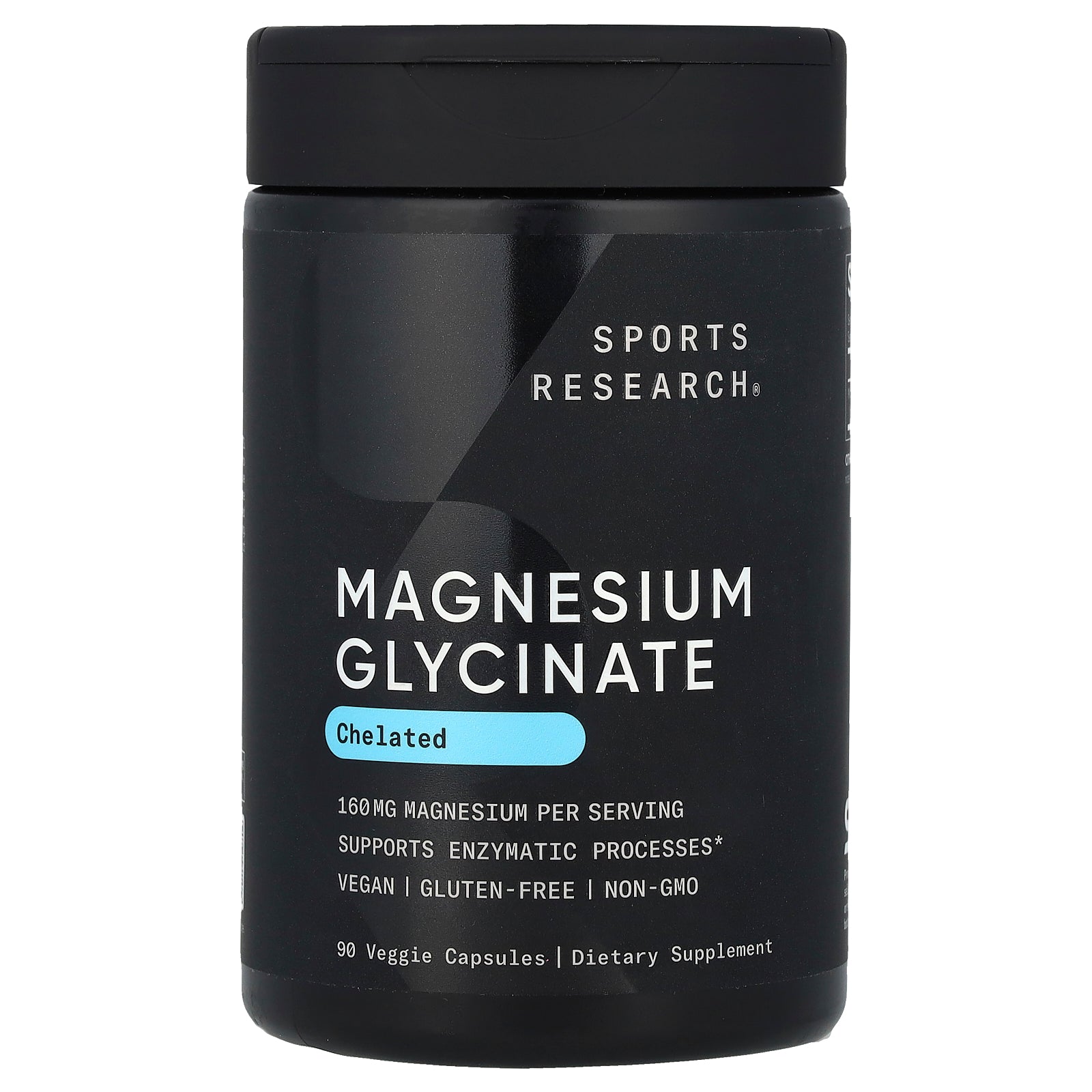 Sports Research, Magnesium Glycinate, 160 mg, 90 Veggie Capsules (80 mg Per Capsule)