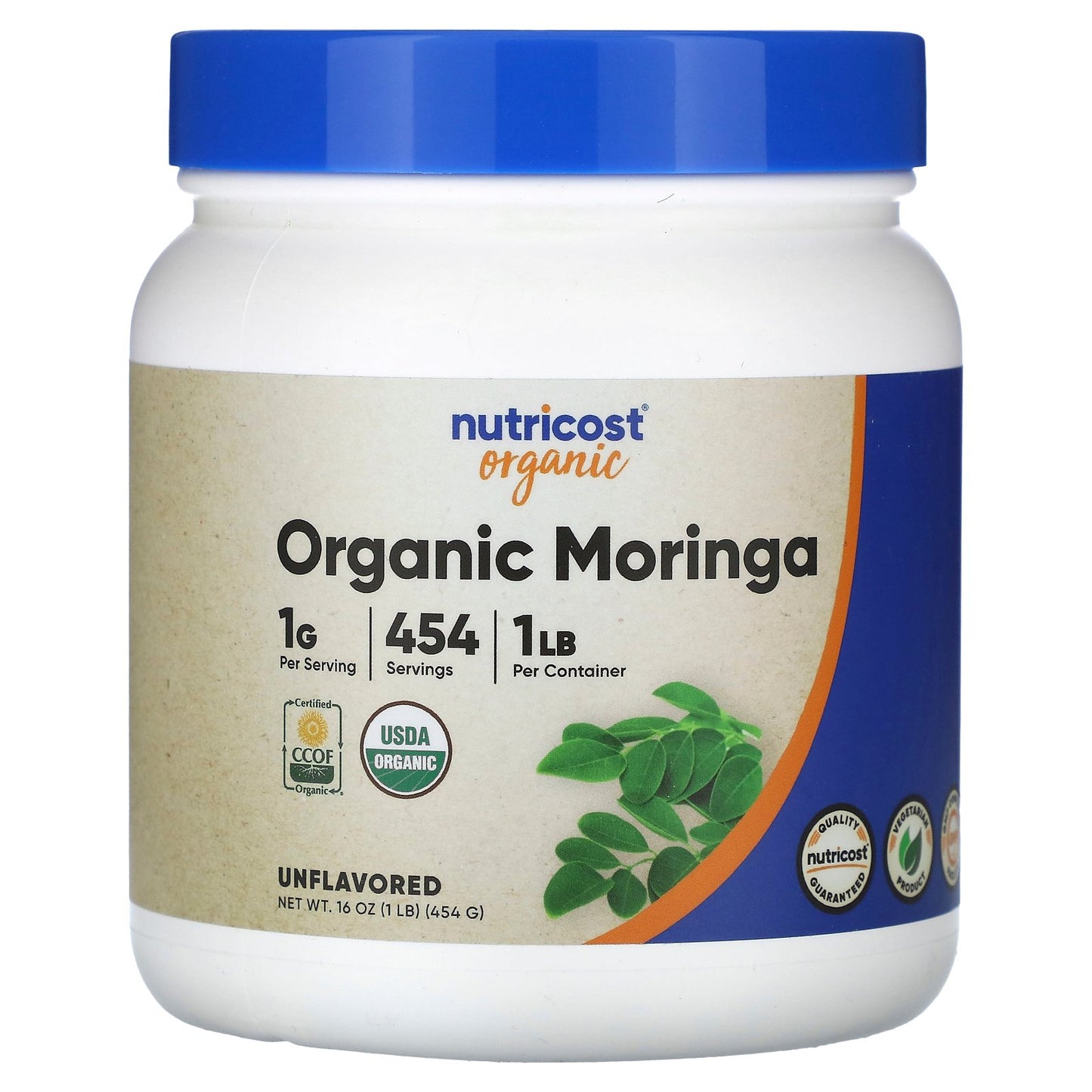 Nutricost, Organic Moringa, Unflavored, 16 oz (454 g)