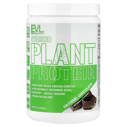 EVLution Nutrition, Stacked Plant Protein, Natural Chocolate, 0.66 lb (300 g)