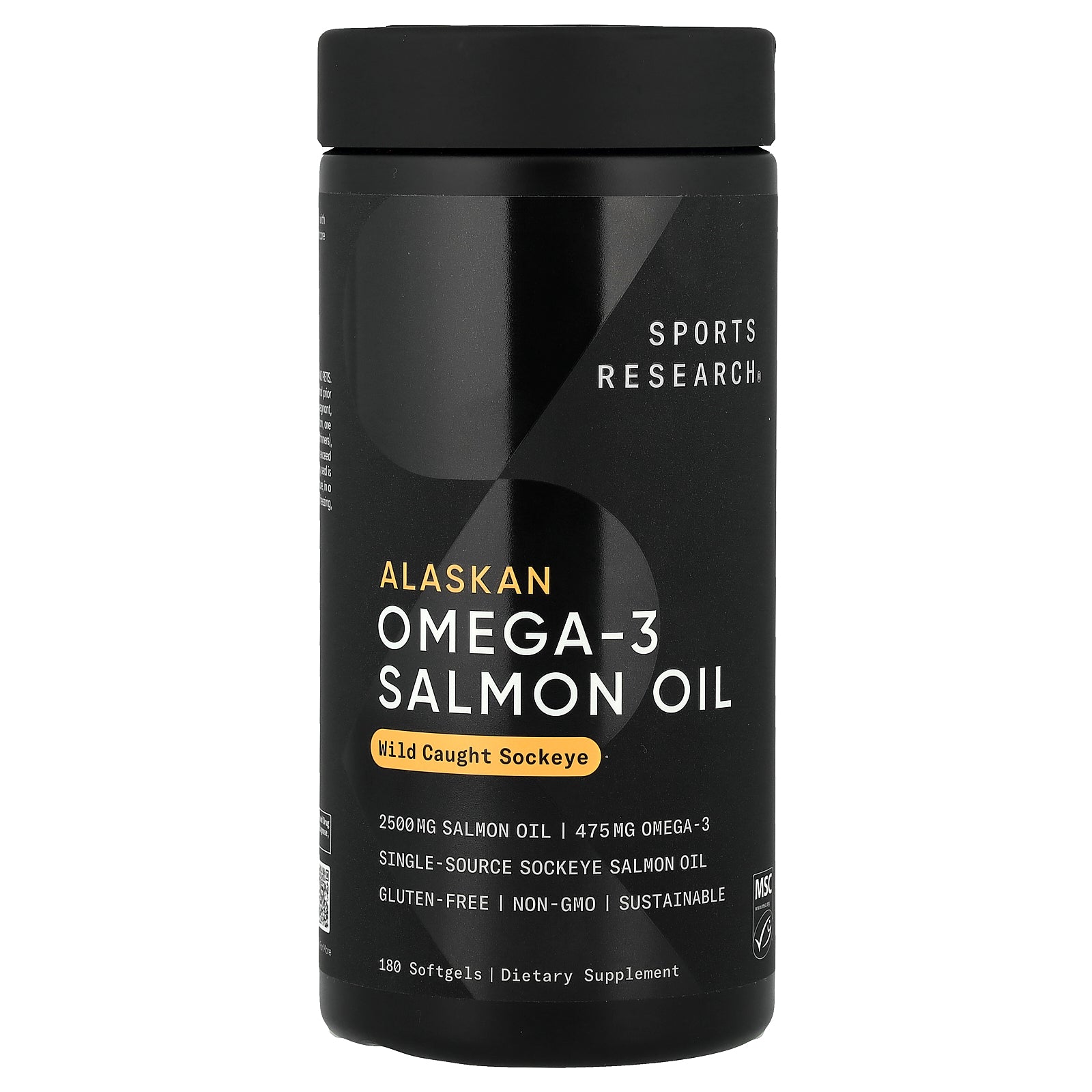 Sports Research, Alaskan Omega-3 Salmon Oil, Wild Caught Sockeye, 180 Softgels