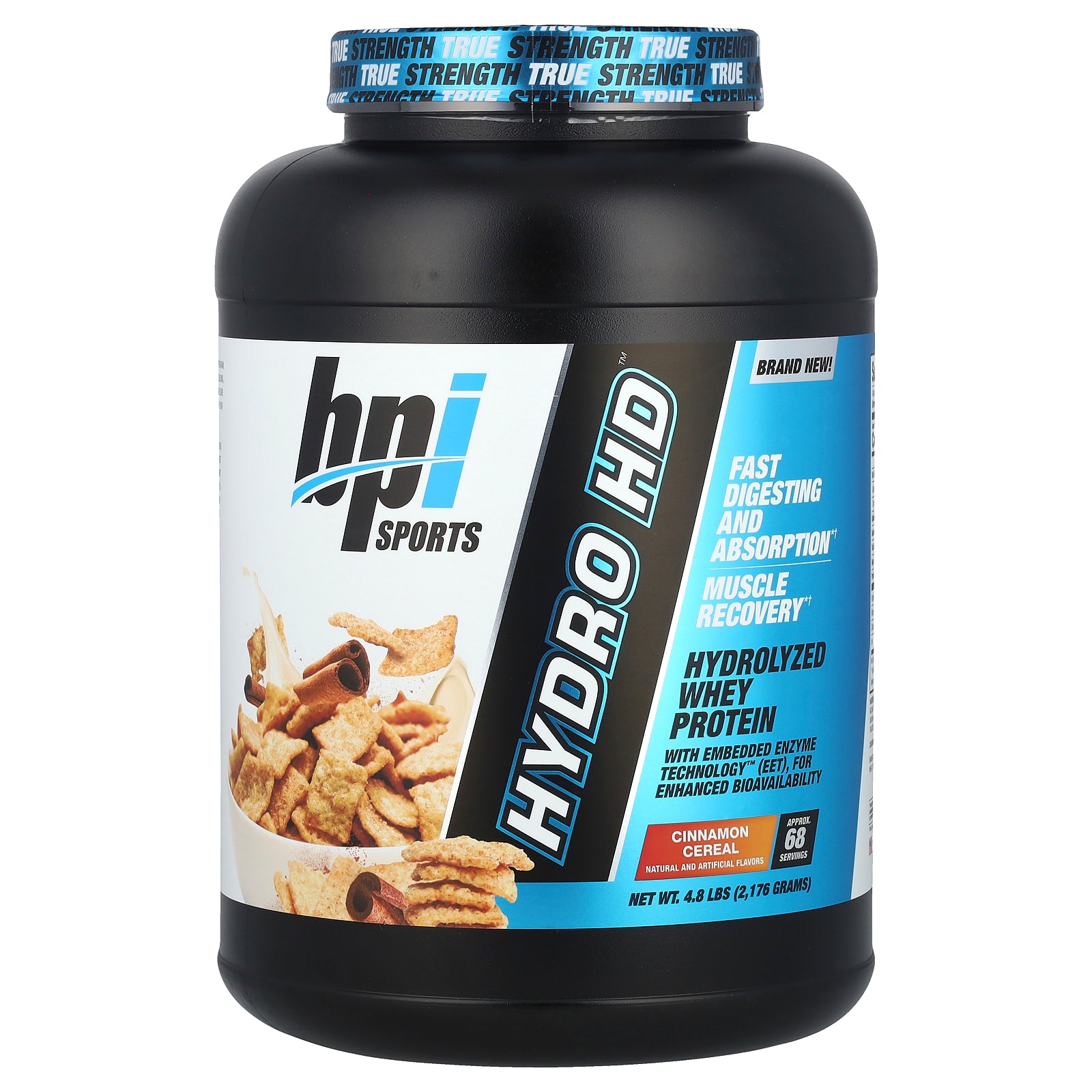 BPI Sports, Hydro HD™, Hydrolyzed Whey Protein, Cinnamon Cereal, 4.8 lbs (2,176 g)