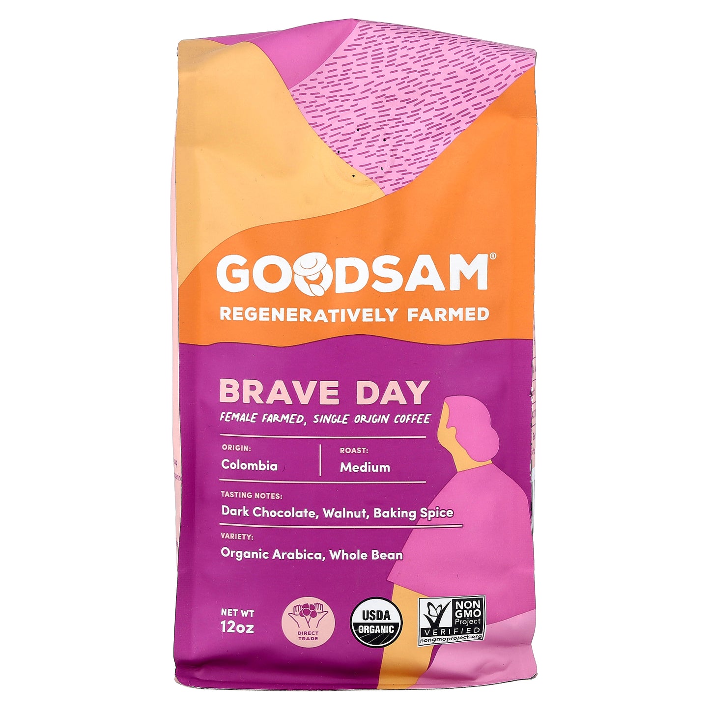 GoodSam, Single Origin Coffee, Brave Day, Whole Bean, Medium Roast, 12 oz