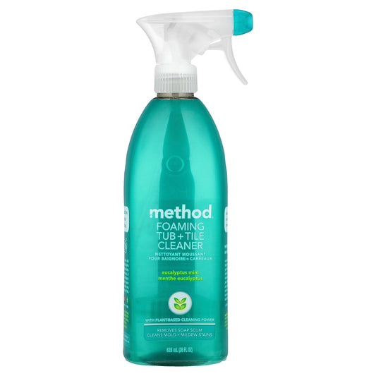 Method, Foaming Tub + Tile Cleaner, Eucalyptus Mint, 28 fl oz (828 ml)