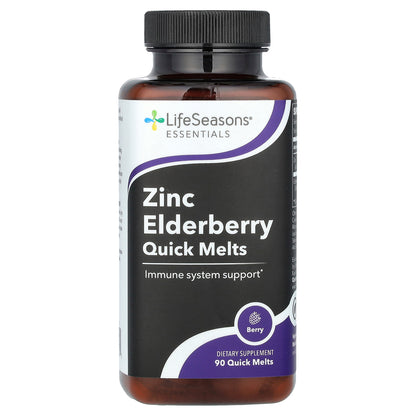 LifeSeasons, Zinc Elderberry Quick Melts, Berry, 90 Quick Melt