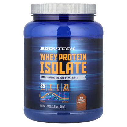 BodyTech, Whey Protein Isolate, Rich Chocolate, 1.5 lbs (680 g)