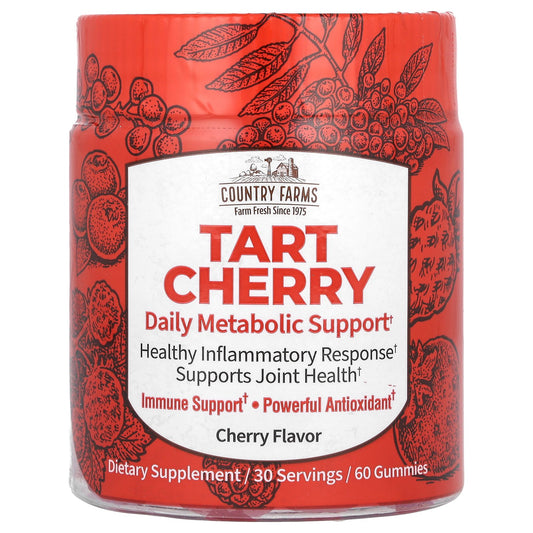 Country Farms, Tart Cherry, Daily Metabolic Support, Cherry, 60 Gummies (200 mg per Gummy)