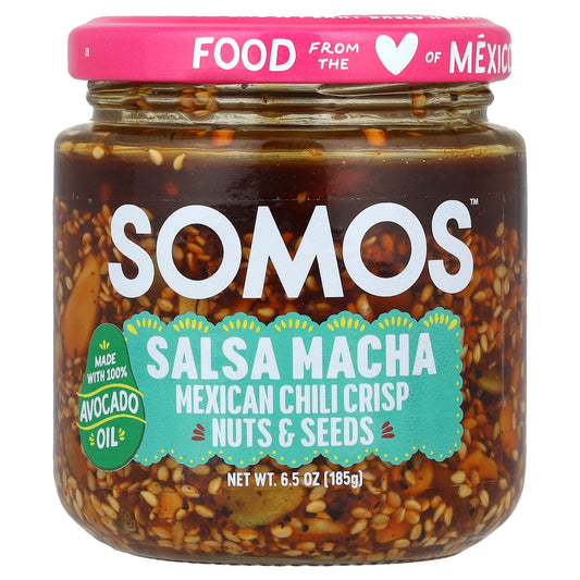 Somos, Salsa Macha, Mexican Chili Crisp, Nuts & Seeds, Medium, 6.5 oz (185 g)