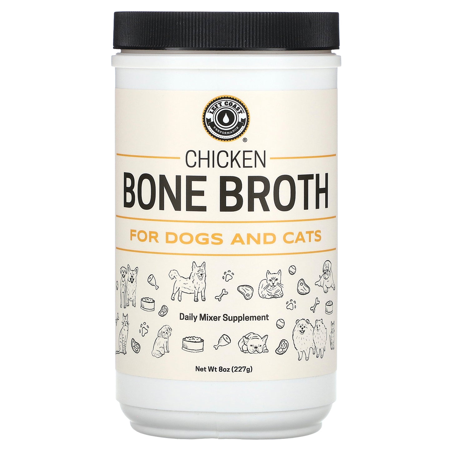 Left Coast Performance, Chicken Bone Broth, For Dogs and Cats, 8 oz (227 g)