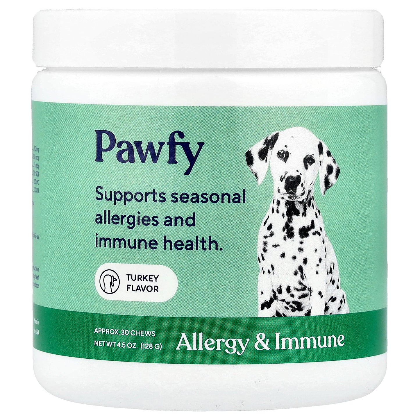 Pawfy, Allergy & Immune, For Dogs, 6 Months+, Turkey, 30 Chews, 4.5 oz (128 g)