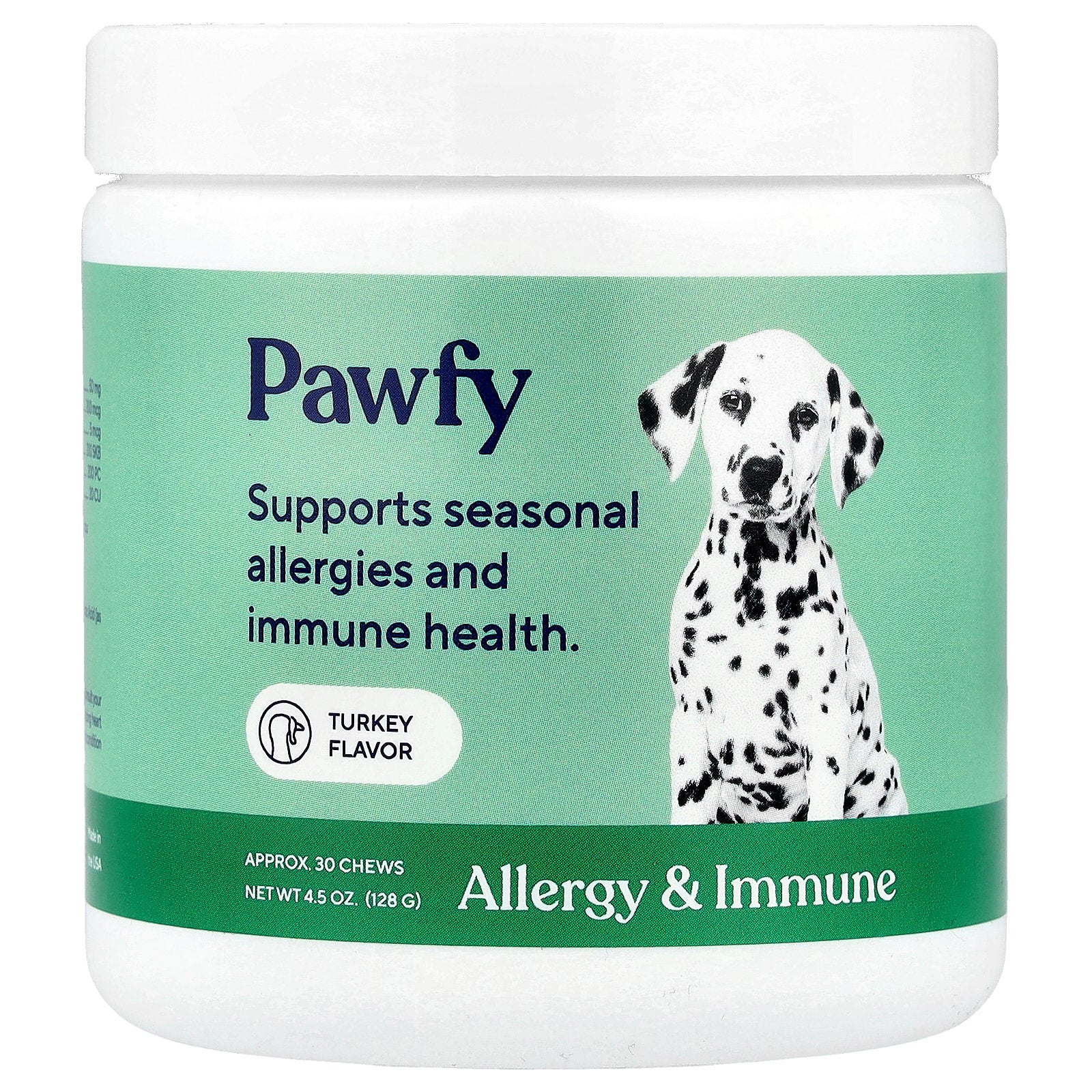 Pawfy, Allergy & Immune, For Dogs, 6 Months+, Turkey, 30 Chews, 4.5 oz (128 g)