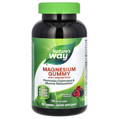 Nature's Way, Magnesium Gummy, Mixed Berry, 100 mg, 90 Gummies