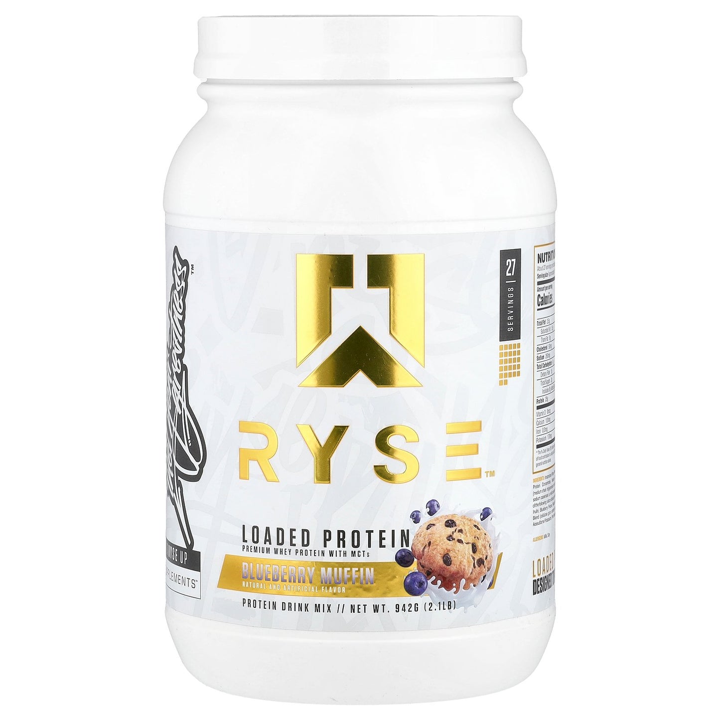RYSE, Loaded Protein, Premium Whey Protein with MCTs, Blueberry Muffin , 2.1 lb (942 g)