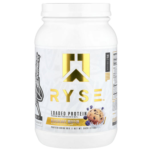 RYSE, Loaded Protein, Premium Whey Protein with MCTs, Blueberry Muffin , 2.1 lb (942 g)