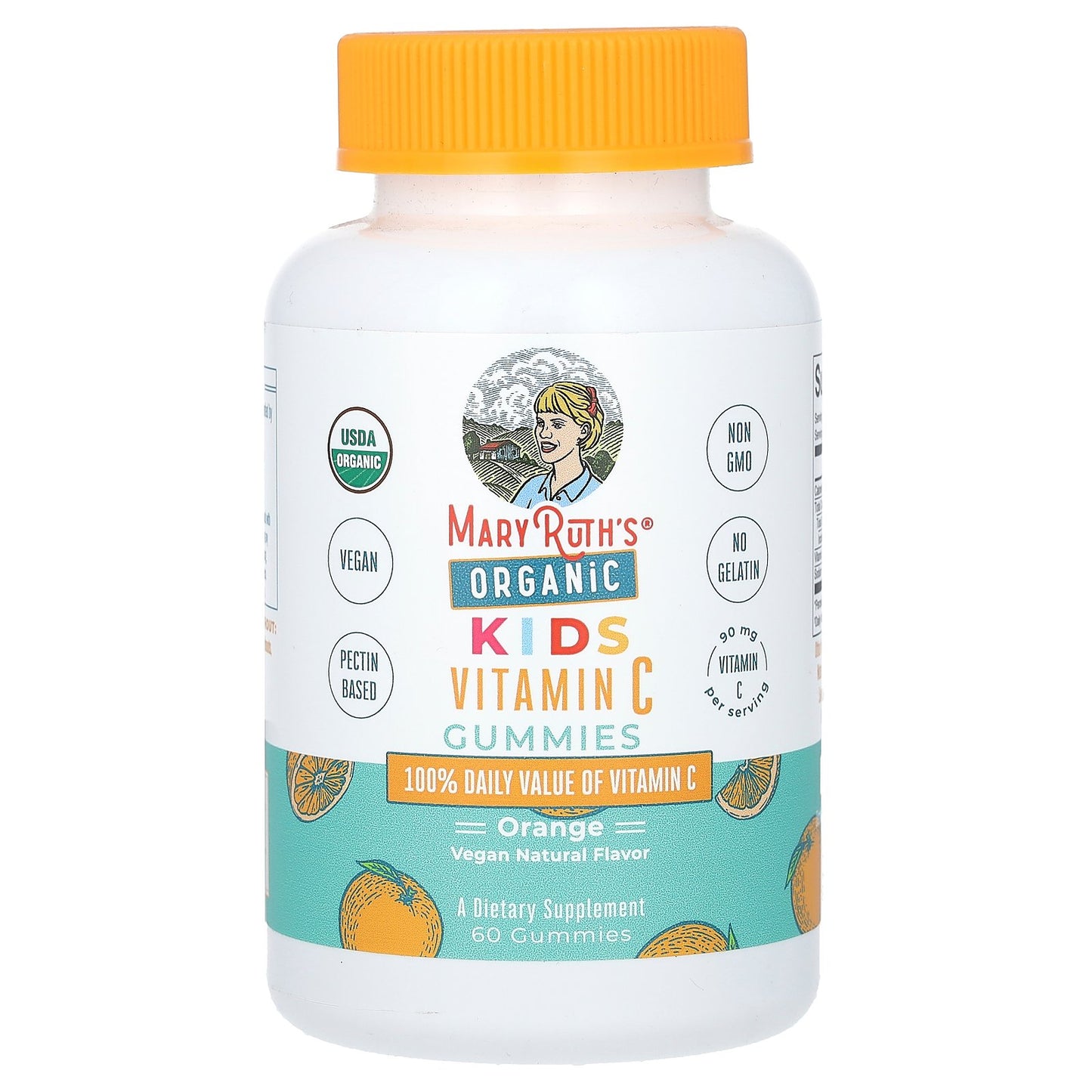 MaryRuth's, Organic Kids Vitamin C Gummies, Orange, 60 Gummies (45 mg per Gummy)