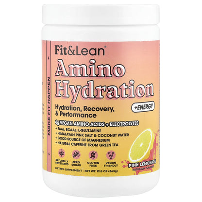 Fit & Lean, Amino Hydration + Energy, Pink Lemonade, 12.8 oz (363 g)