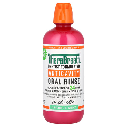 TheraBreath, Anticavity Oral Rinse, Sparkle Mint, 33.8 fl oz (1 l)