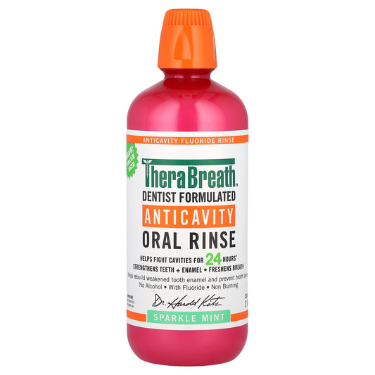 TheraBreath, Anticavity Oral Rinse, Sparkle Mint, 33.8 fl oz (1 l)