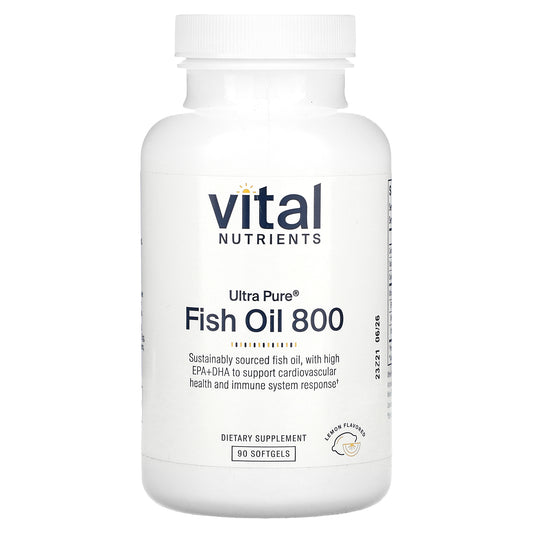 Vital Nutrients, Ultra Pure, Fish Oil 800, Lemon, 90 Softgels