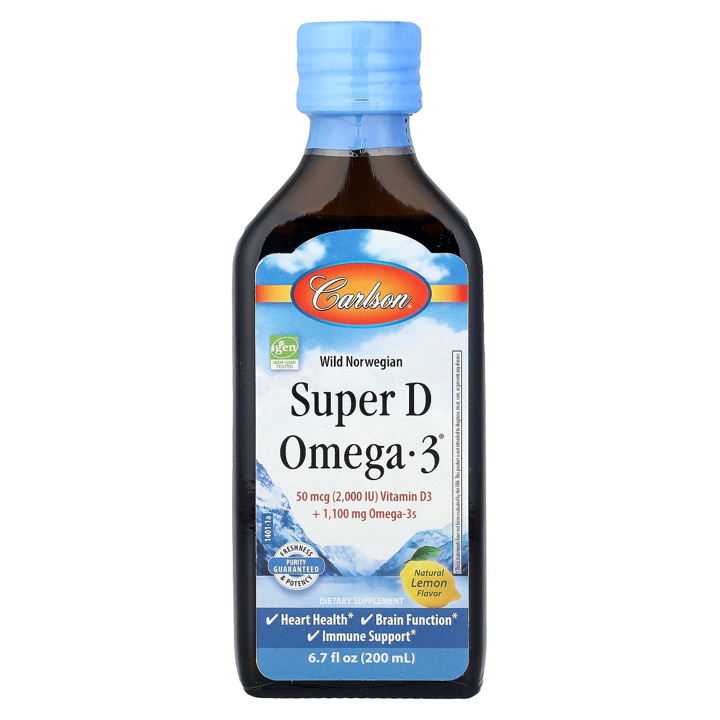 Carlson, Wild Norwegian Super D Omega-3®, Natural Lemon, 6.7 fl oz (200 ml)