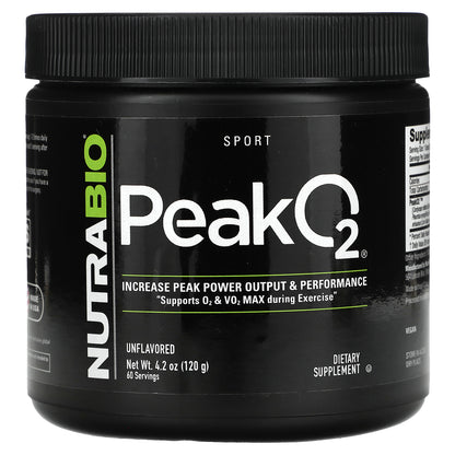 NutraBio, Peak O2, Unflavored, 4.2 oz (120 g)