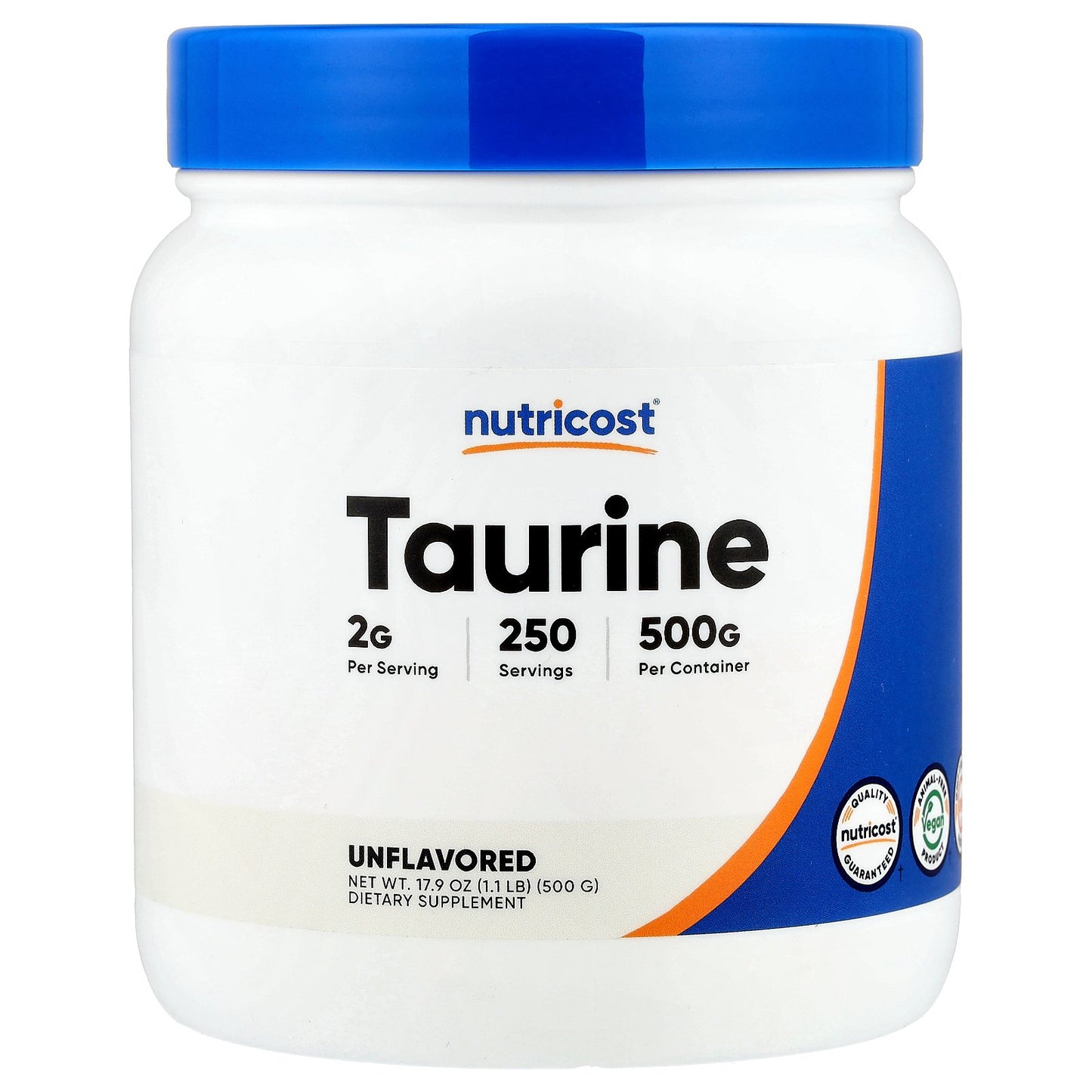 Nutricost, Taurine, Unflavored, 17.9 oz (500 g)