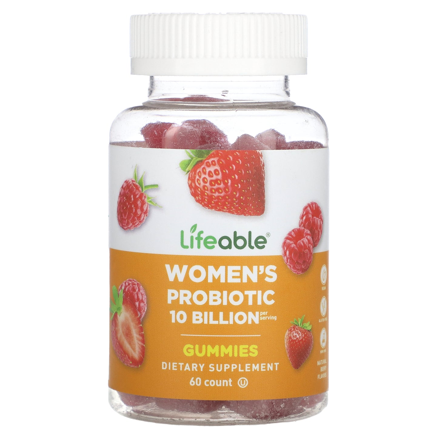 Lifeable, Women's Probiotic Gummies, Berry, 60 Gummies (5 Billion CFU per Gummy)