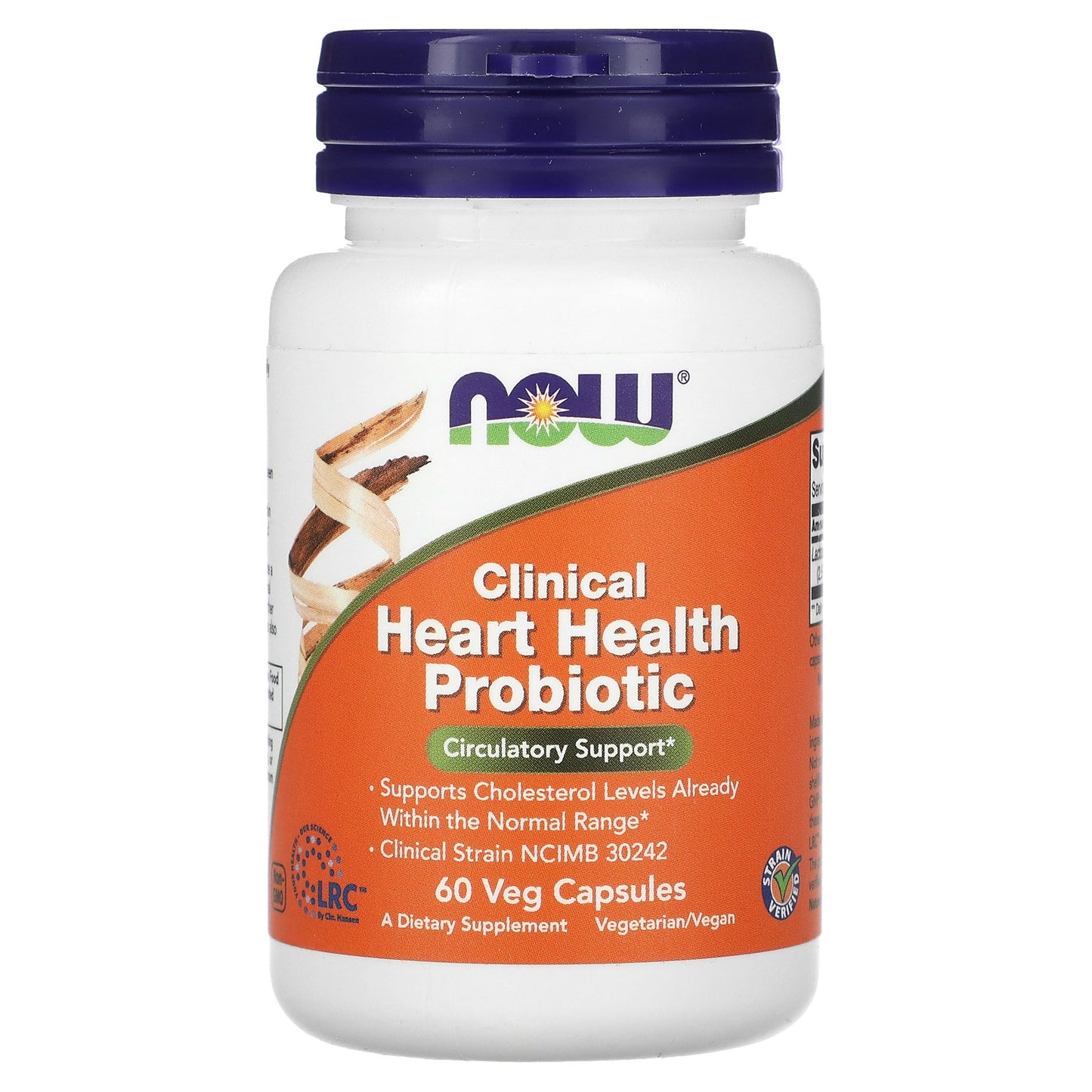NOW Foods, Clinical Heart Health Probiotic, 60 Veg Capsules (117 mg per Capsule)