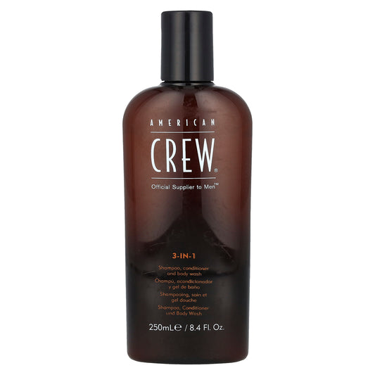 American Crew, 3-In-1 Shampoo, Conditioner and Body Wash, 8.4 fl oz (250 ml)