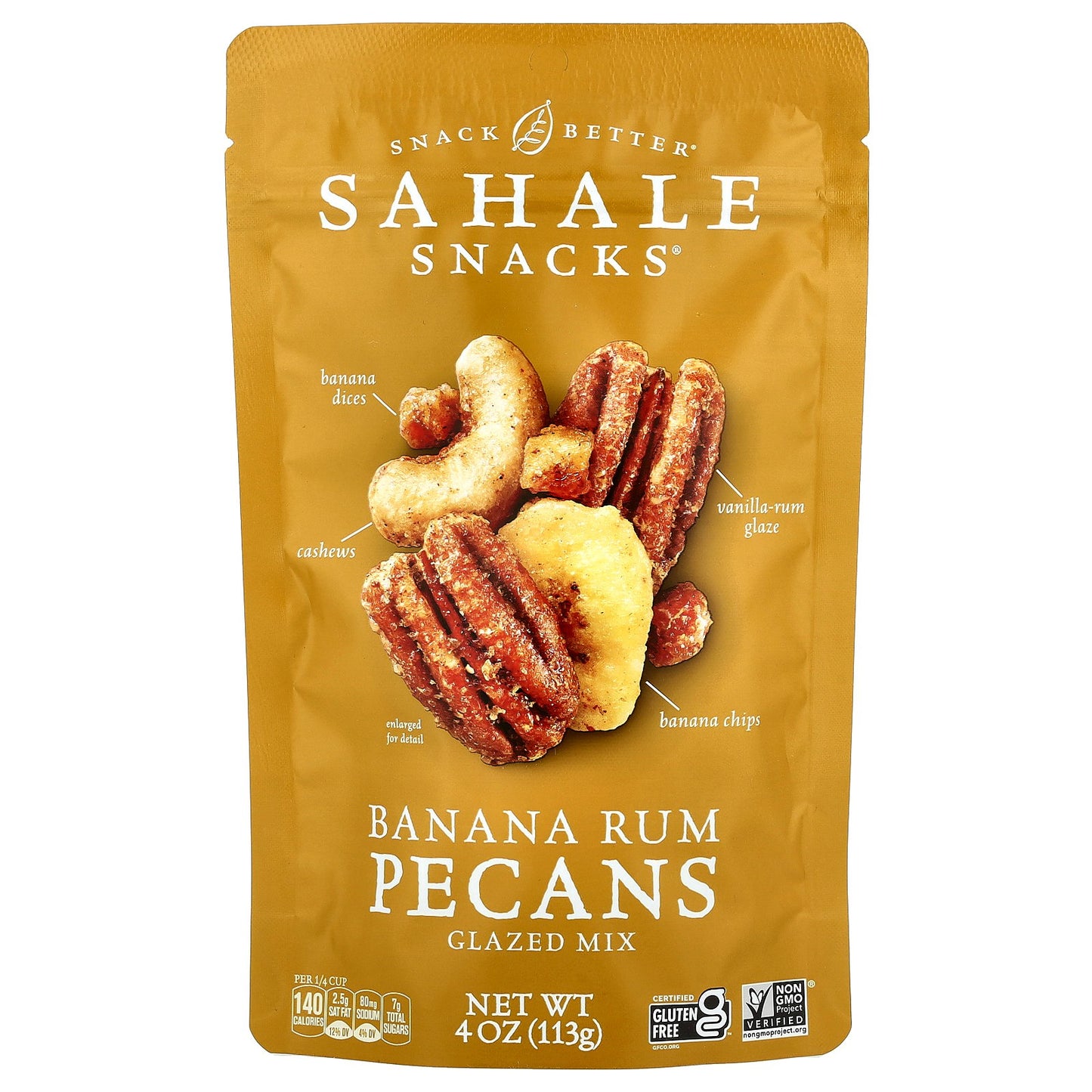 Sahale Snacks, Glazed Mix, Banana Rum Pecans, 4 oz (113 g)