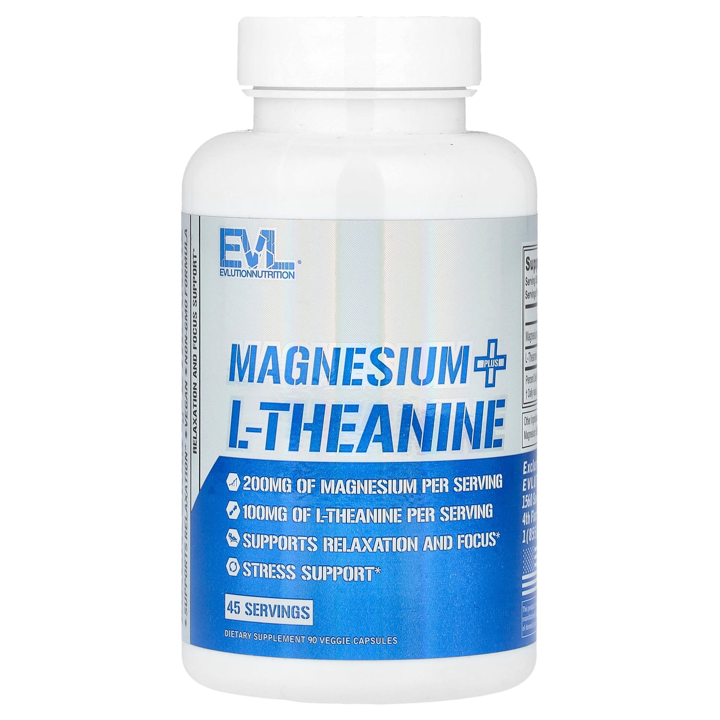 EVLution Nutrition, Magnesium Plus L-Theanine , 90 Veggie Capsules