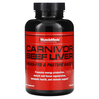 MuscleMeds, Carnivor Beef Liver, 180 Capsules (500 mg per Capsule)